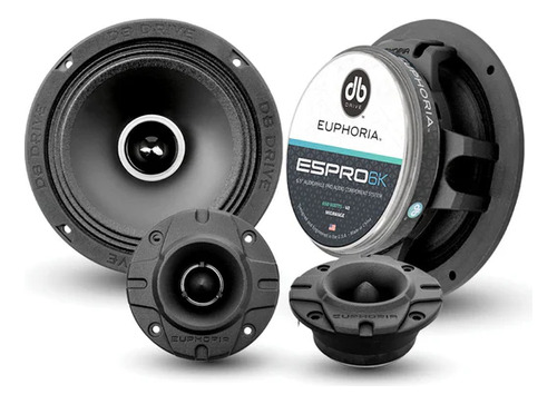 Set De Medios Rangos Para Automóvil Euphoria By Db Drive E5pro 6k 6.5 Pulgadas 350 Watts Máximo 180 Watts Rms 4 Ohms Color Negro