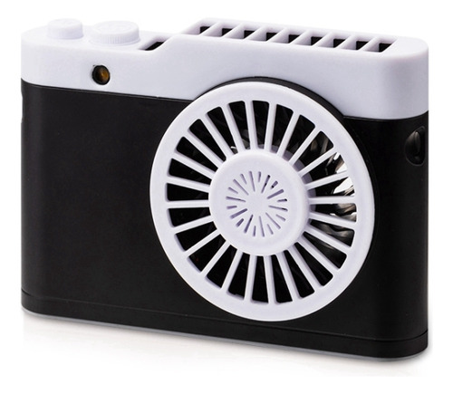 Mini Cámara Portátil Con Carga Usb, Ventilador Negro, Cuello
