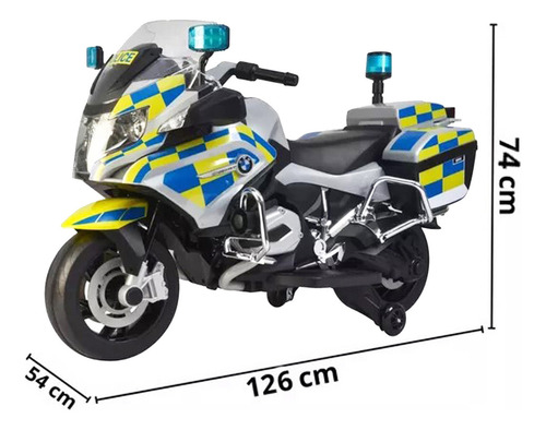 Mini Moto Elétrica Infantil 12v Bmw R 1200rt Prata Som E Luz