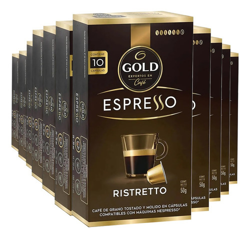 Pack 120 Capsulas Cafe En Grano Espresso Gold Ristretto