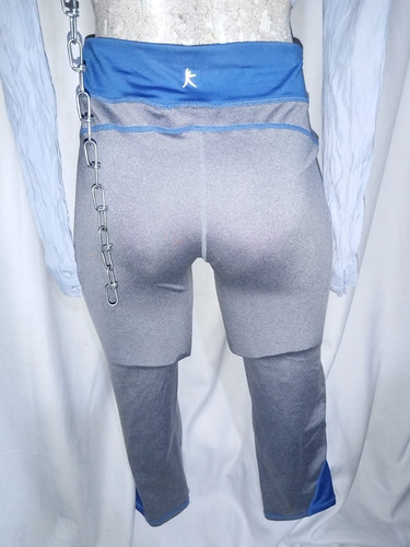 Sexy Licra Deportiva Gris Con Azul Capri Danskin Now (Usado)