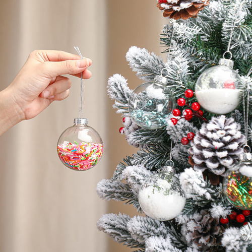 Lilador 24 Pcs Ornamentos De Bola De Vidrio Transparente Par