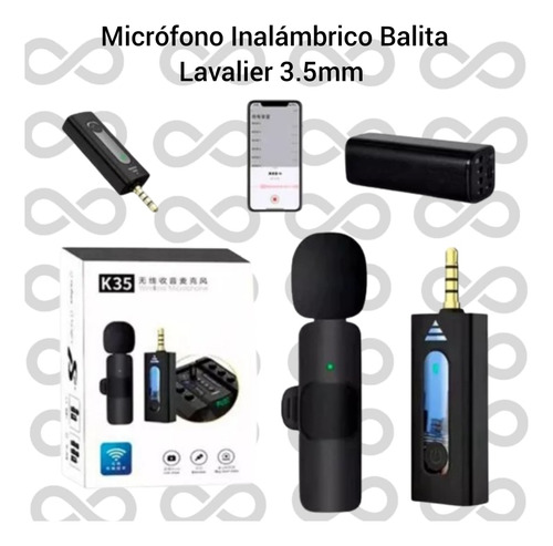 Micrófono Inalámbrico De Balita Lavalier Para Celular 3.5mm