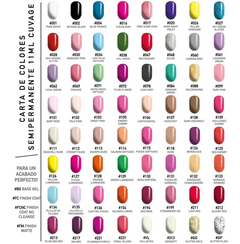 Imagen 2 de 10 de Kit X 12 Esmaltes Semipermanente Cuvage Gel Led/uv