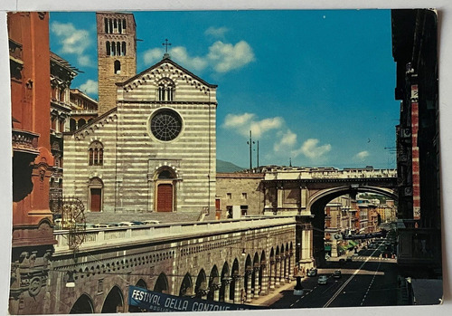 Antigua Postal, Iglesia, Edificio, Génova, Italia, P0278