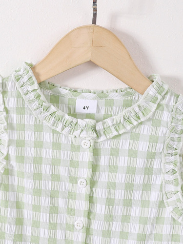 Conjunto De Blusas Sin Mangas Y Pantalones Rectos A Cuadros