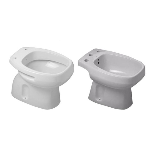 Combo Inodoro Corto Roca Monaco Bidet 3 Agujeros Pe