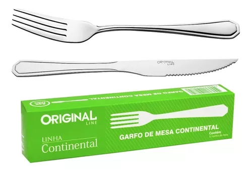 Jogo Garfo Faca Inox 24 Peças Restaurante Buffet Talheres