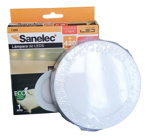 5 Pzs. Lámpara Circular Sobreponer 6w Luz Cálida