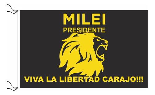 Bandera León Milei Presidente 90 X 150cm