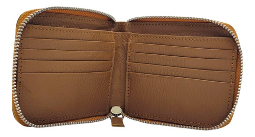 Billetera Con Cierre Pocket De Cuero Vacuno Pp27 Unisex Suela
