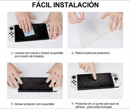 Mica Protectora Cristal Nintendo Switch Oled 3 Unidades