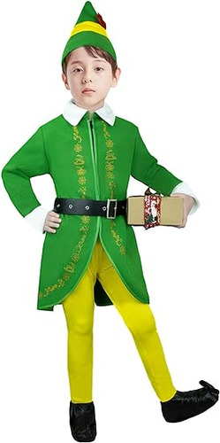 Disfraz Buddy The Para Niños Elfo Verde Halloween Cosplay Fa