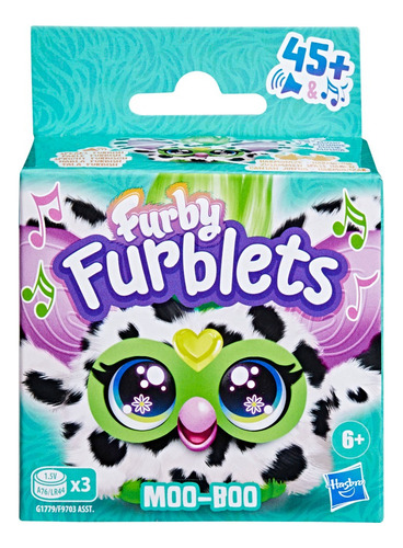 Furby Furblets Miniamigo Moo-boo Pelaje De Vaca Blanco Y Negro