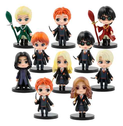 10 Bonecos Harry Potter Hermione Rony Action Figures Coleção