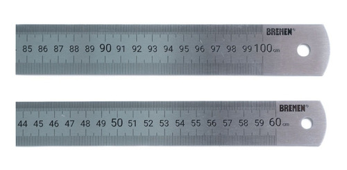 Imagen 2 de 5 de Regla Pie Metalico 30 Cm Acero Inoxidable Bremen 7109