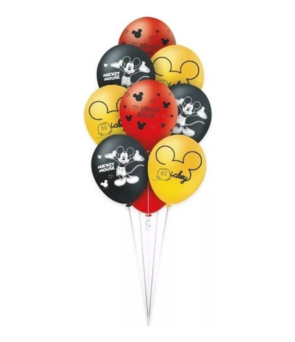 Balão Bexiga Mickey Tam.9 25 Unid. Regina 4u Festas