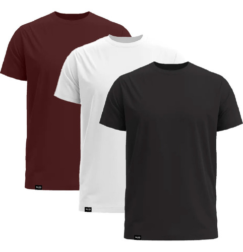 Kit 3 Camisetas Lisas Cores Minimalistas Looks Básicos Slim