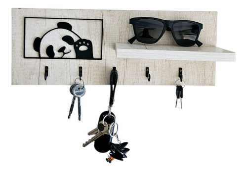 Portallaves De Pared Perchero Organizador Moderno Decoración Encino Polar