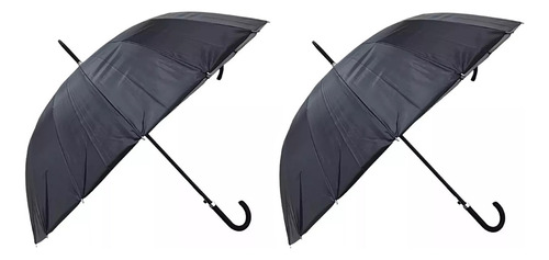 Pack X2 Paraguas Lluvia Grande Ejecutivo Marinshop Paraguas Proteccion Uv Quitasol Ejecutivo 10 Varillas Negro 90cm Diametro 115cm