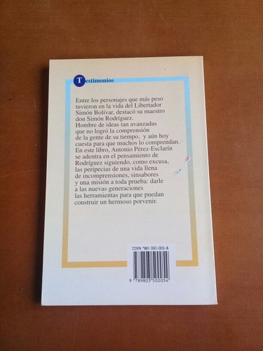 Libro Simón Rodríguez Maestro De América Biografía Venezuela (Usado)