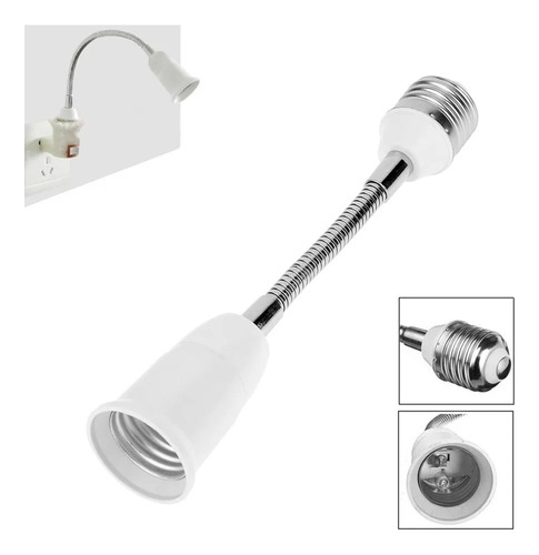4 Adaptadores De Extensión Flexibles E27 A E27 De 180 Mm, Lu