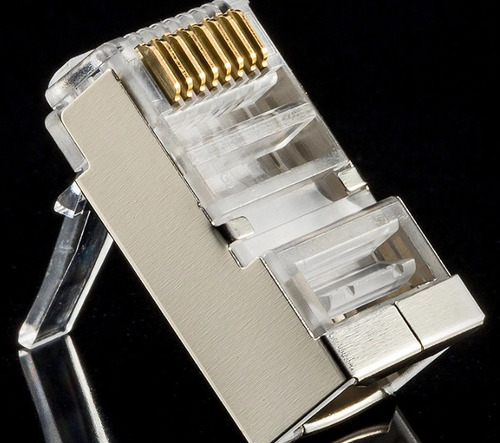 Imagen 2 de 4 de Conector Rj45 Cat6 Metalico Paquete Por 100