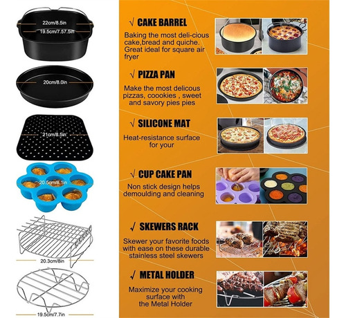 Cubo Cuadrado Para Tartas Air Fryer Accessories, Molde Para