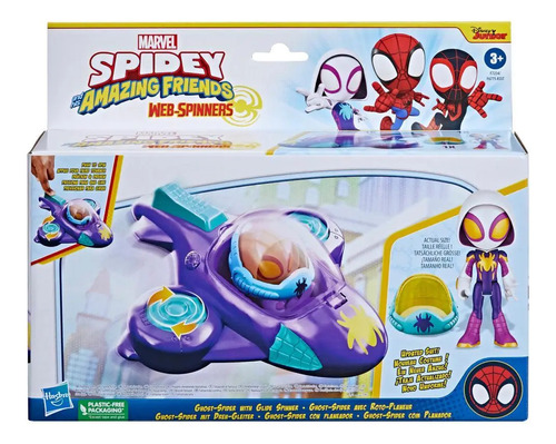 Planador
 para 1 boneca 
Hasbro Spidey Amazing Friends Web-Spinners Ghost-Spider and Glide Spinner
 violeta
