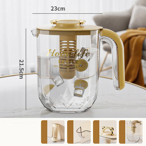 Water Pitcher Water Jug Versátil Servware Portátil Amarelo