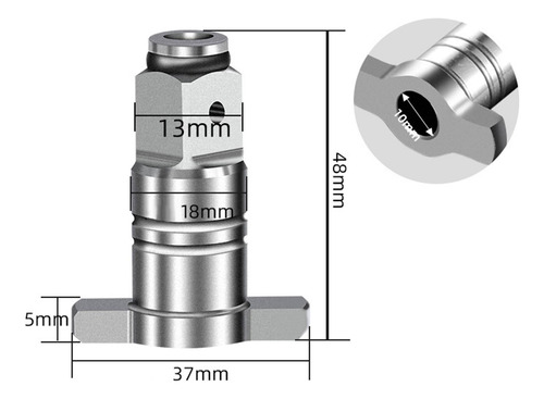 2 Kit De Conversión Para Herramientas Plata 48x37x37mm