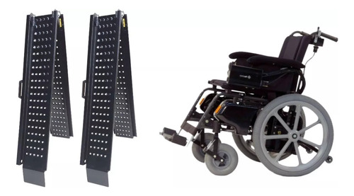 2 Rampas Para Cadeira Roda Motorizada   Ra 2000/165 Ac