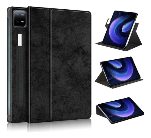 Funda Inteligente Con Soporte Negro Para Xiaomi Pad 6/6 Pro