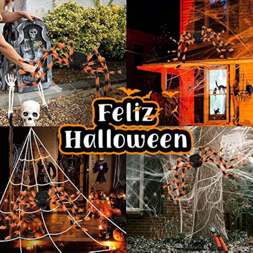 Tdx Decoración De Halloween 90cm Araña Vientre Naranja