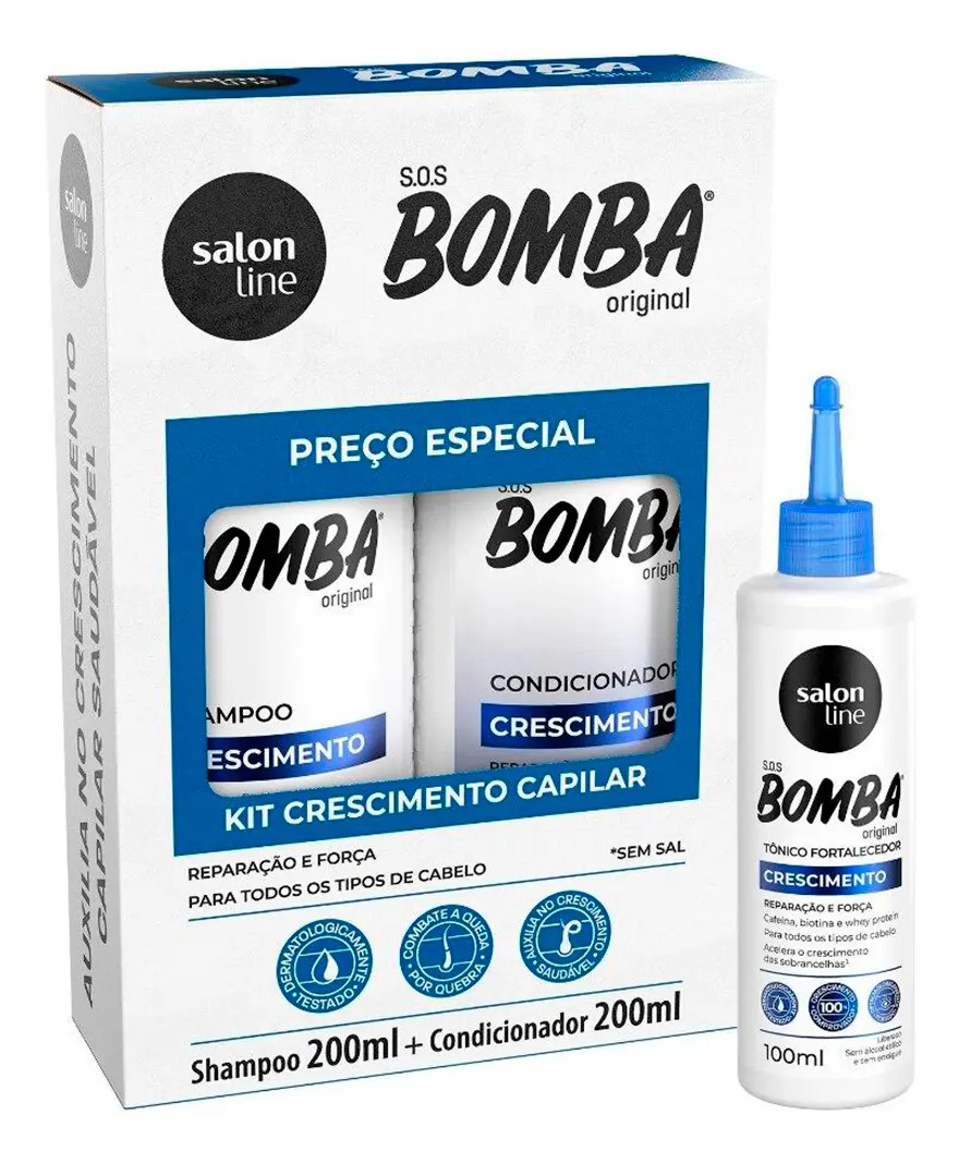 Crescimento De Cabelo Salon Line Kit Crescimento Capilar Bomba Salon Line Antiqueda 500g