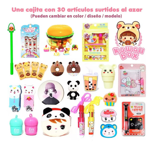 Kawaii Box 20 Lindos Artículos Papelería Accesorio Surtidos