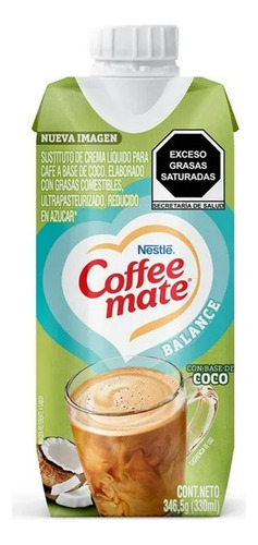 Crema Para Café Coffee Mate Balance Con Base De Coco 330 Ml.