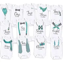 Comprar 12 Bodys Bebe Mes A Mes Personalizados Sámano Uruguay
