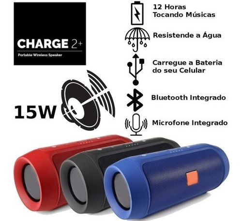 Imagem 7 de 9 de Caixa De Som Charge Bluetooth Am Fm P2 Pen Drive Aux Top