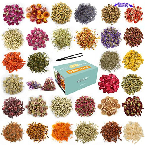 Mechas Para Velas 30 Bolsas De Flores Secas, Kit De Hierbas