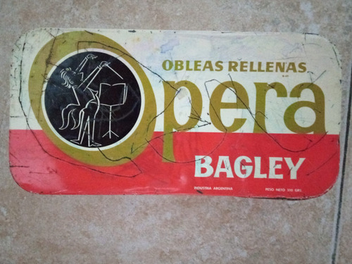 Antigua Lata Obleas Rellenas Opera Bagley