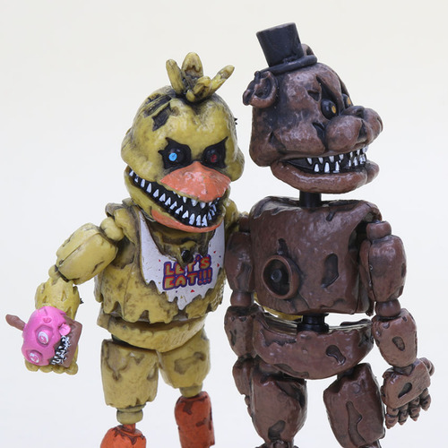 6 Peças De Boneco De Ação Luminoso Bonnie Foxy Chica Freddy