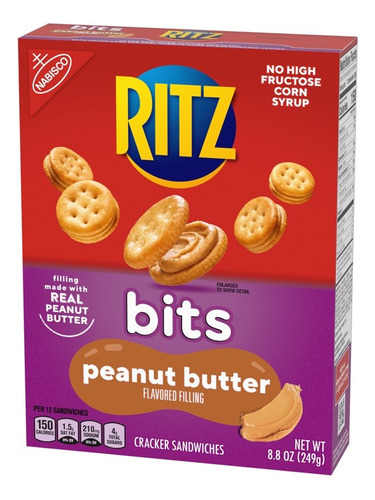 Galletas Ritz Bits Peanut Butter 8.8 Oz Importadas