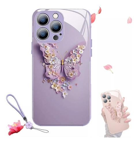 Carcasa Protectora Del Teléfono Móvil Con Patrón Mariposa 3d