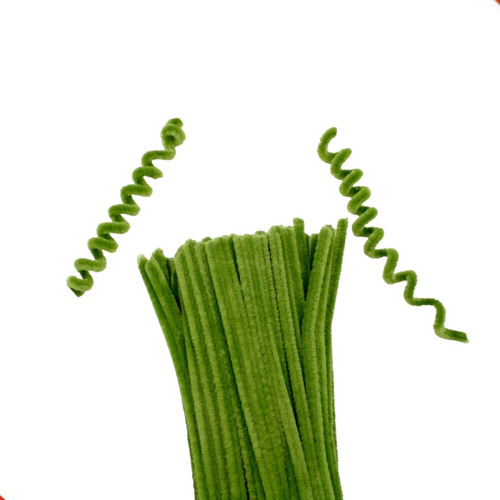 Haste De Chenille Cores 30cm 100 Un. - Limpador De Cachimbo Cor 428b - Verde Musgo