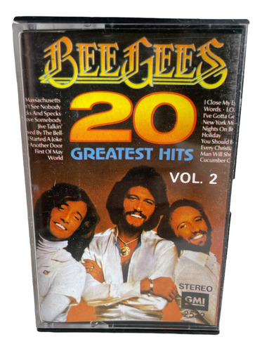 Cassette Original Bee Gees 20 Greatest Hits Vol. 2 Nuevo Gris Claro