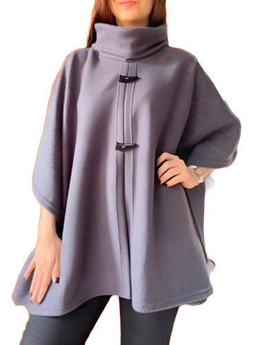 Poncho Capa Polar Abrigo Mujer Invierno Talle Grande