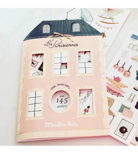 Imagen 2 de 6 de Libro Para Colorear Con Stickers Las Parisinas Moulin Roty