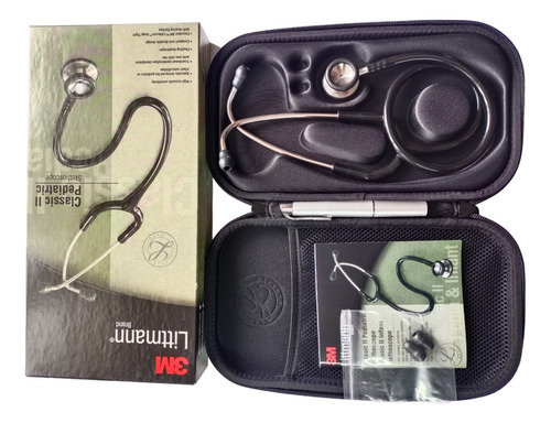 Fonendoscopio Pediátrico Littmann Negro + Estuche Y Linterna