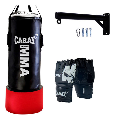 Saco De Boxeo Con Agarre Caray + Base Metálica+guante De Mma